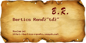 Bertics Renátó névjegykártya